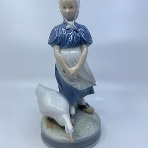 Royal Copenhagen Figurine Girl With A Goose #527